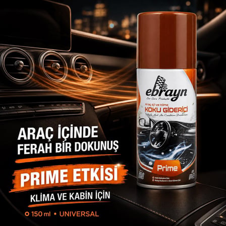 Araç İçi ve Klima Koku Giderici - Parfümlü Sprey Klima Bombası Prime 150 ml - Universal
