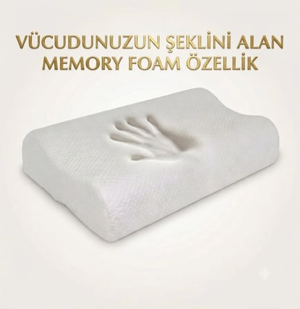 Büyük Boy Visco Boyun Destekleyici Ortopedik Yastık Boyun Rahatsızlığı İçin Büyük Boyun Yastığı Memory Foam 58*40*12/8 cm