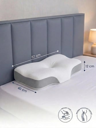 Yeni Nesil Servikal Yastık Omurga Düzlemini Koruyan Ortopedik Boyun Yastığı 57*40*12/11 cm