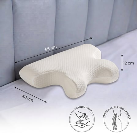 Omuz Destekli Visco Yastık Uyku Apnesi Yastığı Ortopedik Rahat Yastık 55*40*12 cm