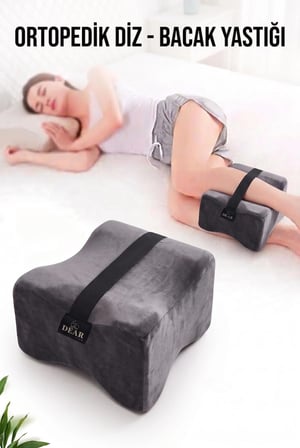 Dear Visco Ortopedik Bacak Pozisyon Yastığı Füme Kadife Kılıflı 25x19x14 cm