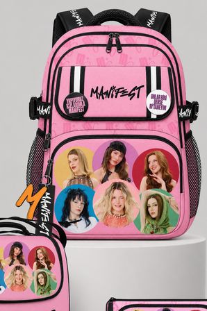 x Dekomus Lisanslı Manifest Toz Pembe Collection Okul Çantası,Beslenme Çantası ve Kalem Çantası Seti
