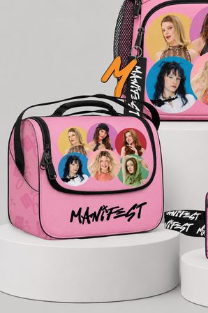 x Dekomus Lisanslı Manifest Toz Pembe Collection Okul Çantası,Beslenme Çantası ve Kalem Çantası Seti