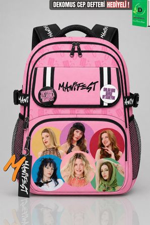 x Dekomus Lisanslı Manifest Toz Pembe Collection Okul Çantası