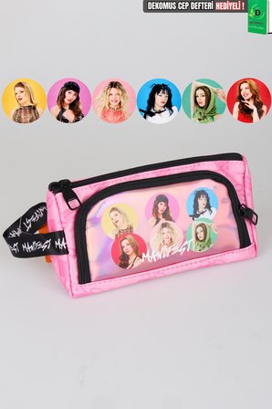 x Dekomus Lisanslı Manifest Toz Pembe Collection Kalem Çantası