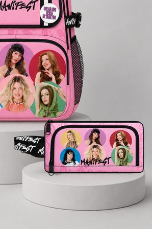 x Dekomus Lisanslı Manifest Toz Pembe Collection Okul Çantası ve Kalem Çantası Seti