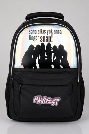 x Dekomus Lisanslı Manifest Finger Snap Collection Okul Çantası