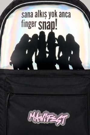x Dekomus Lisanslı Manifest Finger Snap Collection Okul Çantası