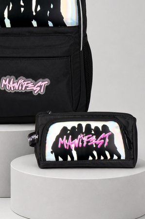 x Dekomus Lisanslı Manifest Finger Snap Collection Okul Çantası ve Kalem Çantası Seti