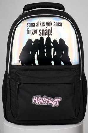 x Dekomus Lisanslı Manifest Finger Snap Collection Okul Çantası ve 600 ML Çelik Matara Seti