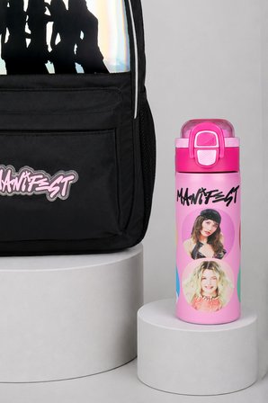 x Dekomus Lisanslı Manifest Finger Snap Collection Okul Çantası ve 600 ML Çelik Matara Seti