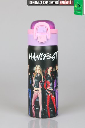 x Dekomus Lisanslı Manifest Toz Pembe Collection 600 ML Çelik Matara