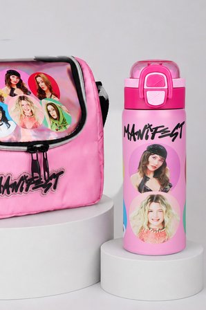 x Dekomus Lisanslı Manifest Toz Pembe Collection Termoslu Beslenme Çantası ve 600 ML Çelik Matara Seti