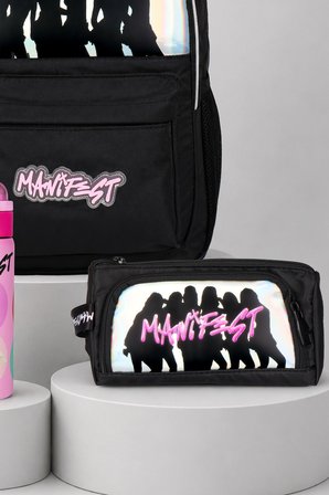 x Dekomus Lisanslı Manifest Finger Snap Collection Okul Çantası,Kalem Çantası,600 ML Çelik Matara Seti