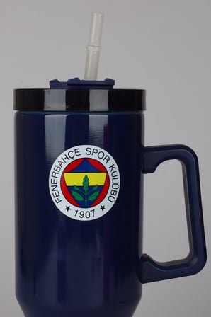 x Dekomus Lisanslı Fenerbahçe Pipetli Kulplu Termos Mug Paslanmaz Çelik Matara 1,20 Litre