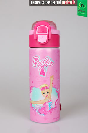 x Dekomus Lisanslı Barbie Ballerina Magic Collection 600 ML Çift Fonksiyon Kapaklı Çelik Matara