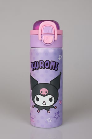 x Dekomus Lisanslı Kuromi Dark Delight Collection 600 ML Çift Fonksiyon Kapaklı Çelik Matara