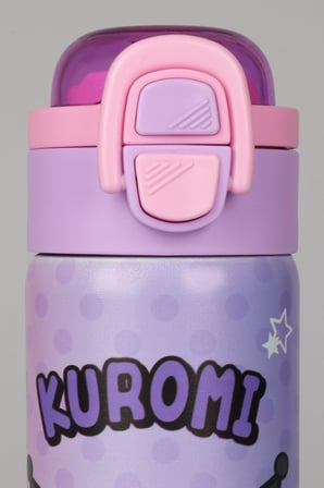 x Dekomus Lisanslı Kuromi Dark Delight Collection 600 ML Çift Fonksiyon Kapaklı Çelik Matara