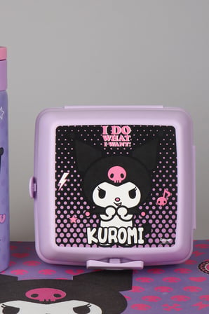 x Dekomus Lisanslı Kuromi Dark Delight Collection 600 ML Çelik Matara,Beslenme Kabı,Beslenme Örtüsü Seti