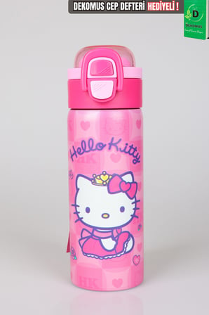 x Dekomus Lisanslı Hello Kitty Love Shine Collection 600 ML Çift Fonksiyon Kapaklı Çelik Matara