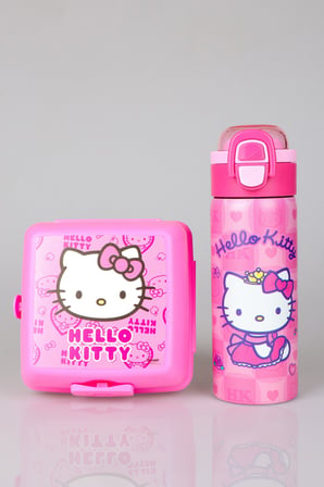 x Dekomus Lisanslı Hello Kitty Love Shine Collection 600 ML Çelik Matara ve Beslenme Kabı Seti