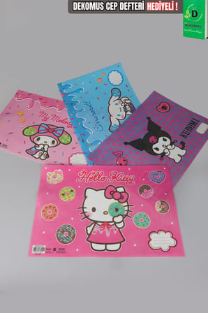 x Dekomus Lisanslı Hello Kitty,Cinnamorol,My Melody,Kuromi Best Friends 4 Adet Beslenme Örtüsü
