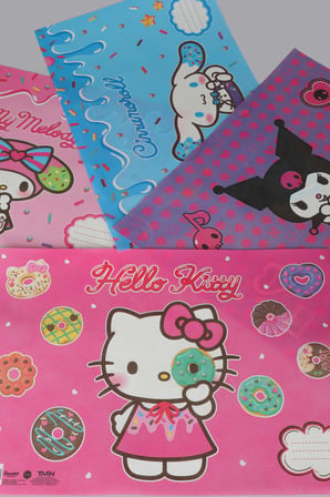 x Dekomus Lisanslı Hello Kitty,Cinnamorol,My Melody,Kuromi Best Friends 4 Adet Beslenme Örtüsü