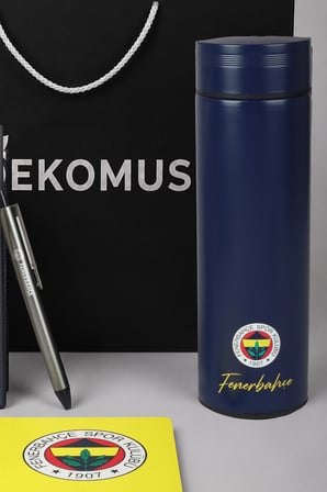 x Dekomus Özel Kutulu Lisanslı Fenerbahçe 500 ML Çelik Matara,A6 Suni Deri Bloknot&Tükenmez Kalem,Kupa,Kupa Altlığı Seti