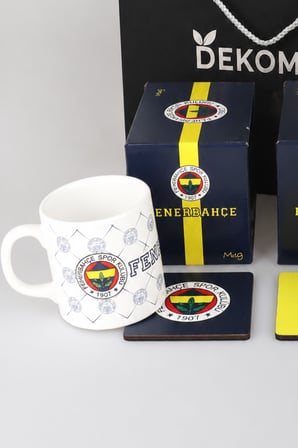 x Dekomus Özel Kutulu Lisanslı Fenerbahçe 2 Adet Kupa ve Kupa Altlığı Seti