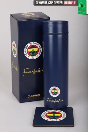 x Dekomus Lisanslı Fenerbahçe 500 ML Çelik Matara ve Kupa Altlığı Seti