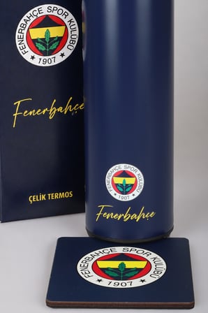 x Dekomus Lisanslı Fenerbahçe 500 ML Çelik Matara ve Kupa Altlığı Seti