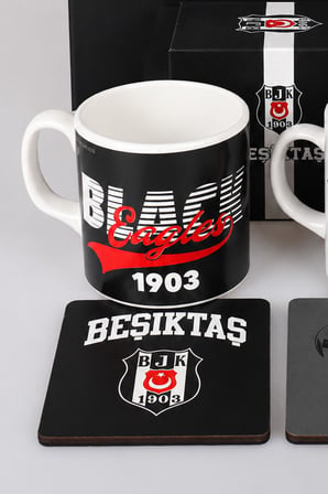 x Dekomus Özel Kutulu Lisanslı Beşiktaş 2 Adet Kupa ve Kupa Altlığı Seti