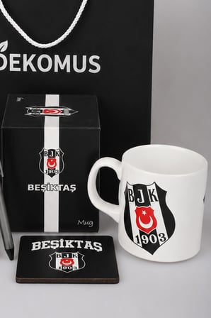 x Dekomus Özel Kutulu Lisanslı Beşiktaş A6 Suni Deri Bloknot&Tükenmez Kalem,Kupa,Kupa Altlığı Seti