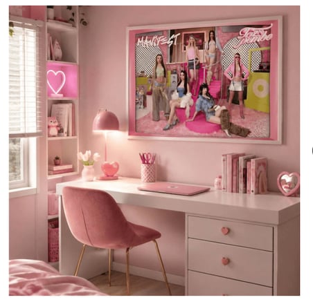 x Dekomus Lisanslı Manifest Toz Pembe Statik Poster - 50 x 70 Cm