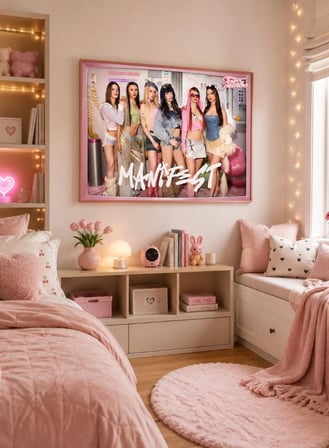 x Dekomus Lisanslı Manifest Toz Pembe Statik Poster 2 - 50 x 70 Cm 