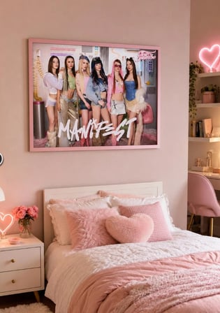 x Dekomus Lisanslı Manifest Toz Pembe Statik Poster 2 - 50 x 70 Cm 