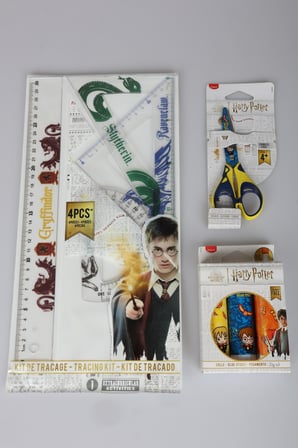 x Dekomus "Wizard Icons Collection" Harry Potter Lisanslı Kırtasiye Seti 4'Lü Cetvel Seti,Makas ve 3'Lü Stick Yapıştırıcı Seti