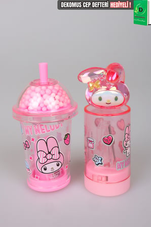 x Dekomus Lisanslı My Melody My Mug Boncuklu ve 3D Figürlü Tek Bıçaklı Kalemtraş Seti