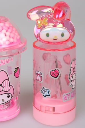 x Dekomus Lisanslı My Melody My Mug Boncuklu ve 3D Figürlü Tek Bıçaklı Kalemtraş Seti