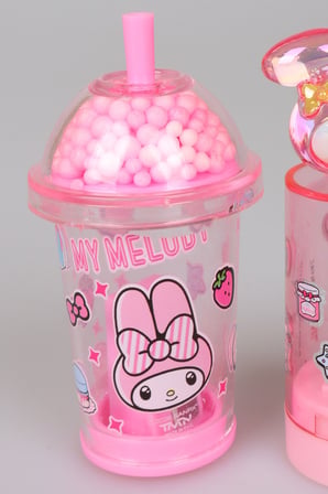 x Dekomus Lisanslı My Melody My Mug Boncuklu ve 3D Figürlü Tek Bıçaklı Kalemtraş Seti