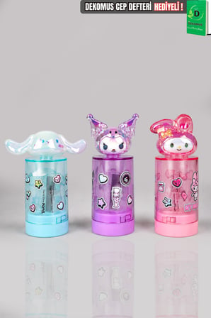 x Dekomus Lisanslı Cinnamoroll,Kuromi ve My Melody Best Friends 3D Figürlü Kalemtraş Seti
