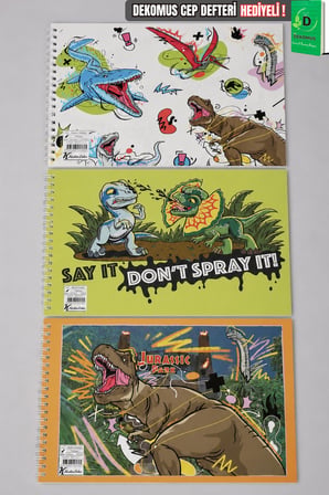x Dekomus Lisanslı Jurassic World 17x24 Cm Resim Defteri Tek Adet