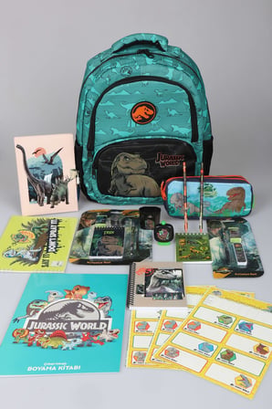 x Dekomus "T-Rex Force Collection" Jurassıc World Lisanslı Okul ve Kalem Çantası Kırtasiye Seti