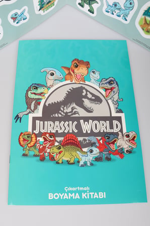 x Dekomus Lisanslı Jurassic World Çıkartmalı Boyama Kitabı