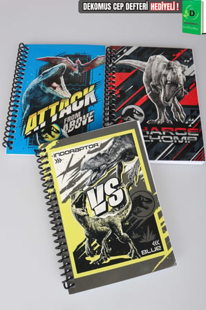 x Dekomus Lisanslı Jurassic World A6 Bloknot Tek Adet