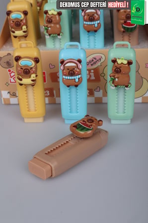 Capybara Açmalı Silgi Tek Adet "Dekomus Cep Defteri Hediyeli"