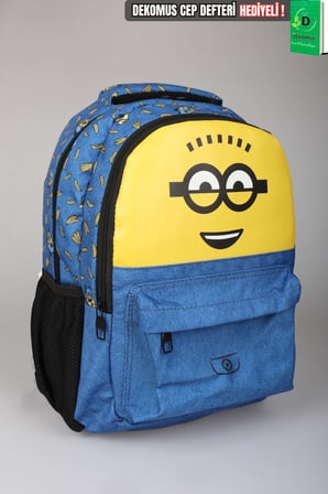 x Dekomus ,  Lisanslı Minions Banana Mood Collection Büyük Boy Okul Çantası