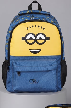 x Dekomus ,  Lisanslı Minions Banana Mood Collection Büyük Boy Okul Çantası ve Kalem Çantası Seti