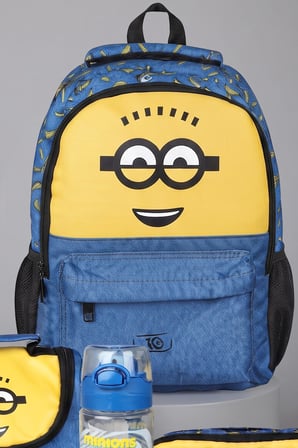 x Dekomus ,  Lisanslı Minions Banana Mood Collection Büyük Boy Okul,Termoslu Beslenme ve Kalem Çantası , Matara Seti