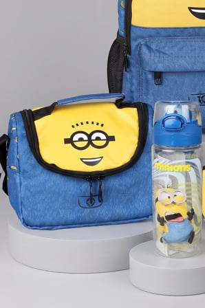 x Dekomus ,  Lisanslı Minions Banana Mood Collection Büyük Boy Okul,Termoslu Beslenme ve Kalem Çantası , Matara Seti